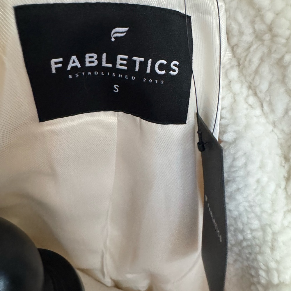 FABLETICS Khloe teddy jacket long NWT S  Bone - Picture 3 of 6